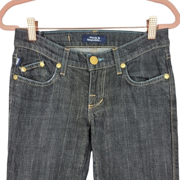 Rock & Republic Black Bootcut Jeans Size 24 - Picture 2 of 10